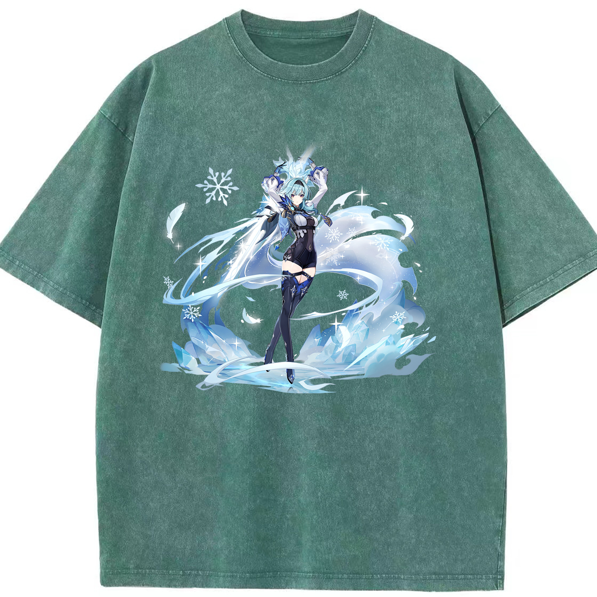 げんし神 优菈 ゆうら genshin Yūra 綿100% ヴィンテージ風 半袖Tシャツ（フロントプリント）